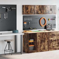 Armoires de garage 2 pcs chêne fumé bois d'ingénierie alsavelo