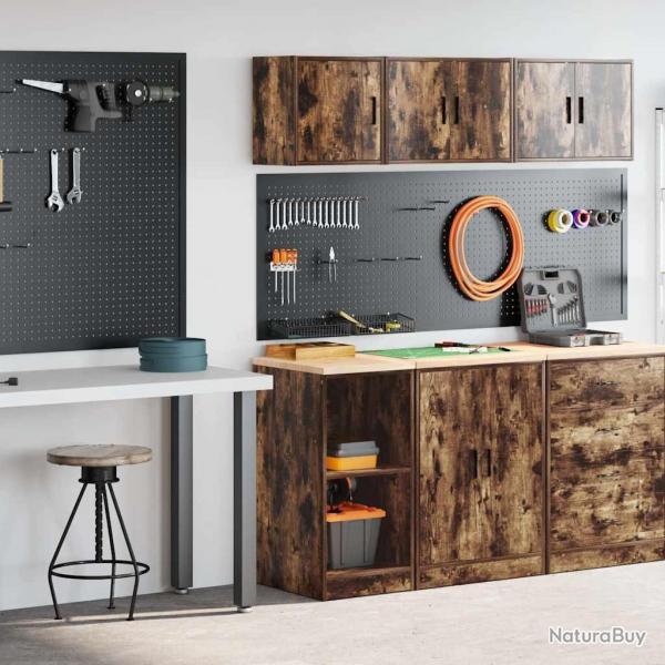 Armoires de garage 2 pcs chne fum bois d'ingnierie alsavelo