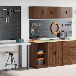Armoires de garage 2 pcs chêne marron bois d'ingénierie alsavelo