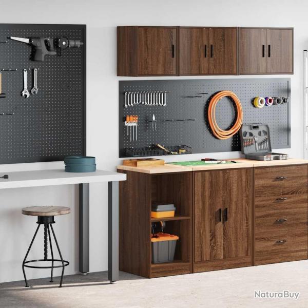 Armoires de garage 2 pcs chne marron bois d'ingnierie alsavelo