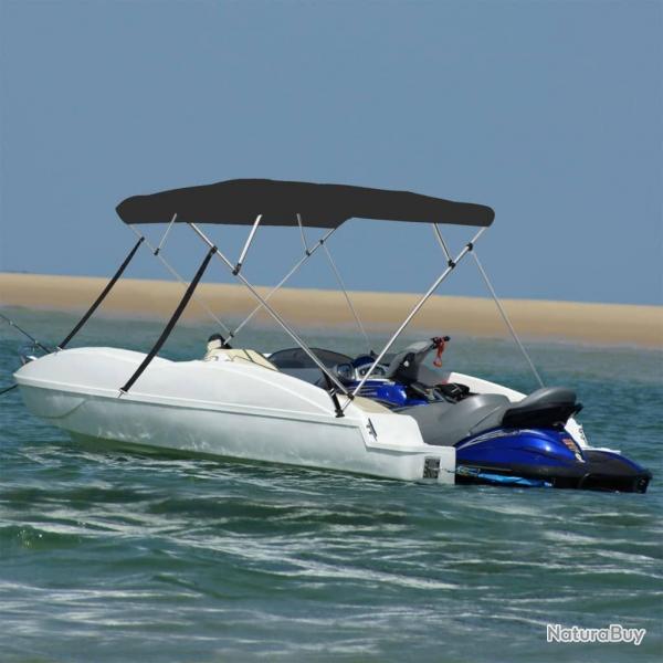 Auvent bimini  4 arceaux noir 243x196x137 cm alsavelo