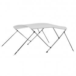 Auvent bimini à 3 arceaux Blanc 183x196x137 cm alsavelo