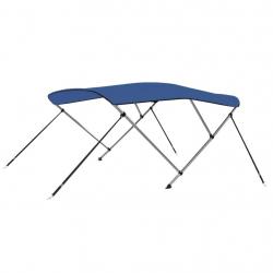 Auvent bimini à 3 arceaux Bleu 183x140x137 cm alsavelo