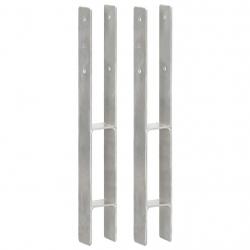 Piquets de clôture 2 pcs Argenté 7x6x60 cm Acier galvanisé alsavelo