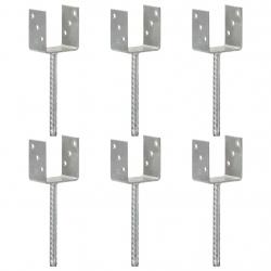Piquets de clôture 6 pcs Argenté 9x6x30 cm Acier galvanisé alsavelo