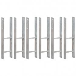 Piquets de clôture 6 pcs Argenté 14x6x60 cm Acier galvanisé alsavelo