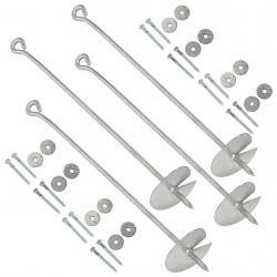 Ancres de terre 4 pcs 10x60 cm Métal galvanisé alsavelo