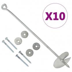 Ancres de terre 10 pcs 10x60 cm Métal galvanisé alsavelo