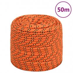 Corde de bateau Orange 8 mm 50 m Polypropylène alsavelo