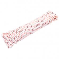 Cordon de démarrage à tirer blanc et rouge Ø5 mm 10 m nylon alsavelo