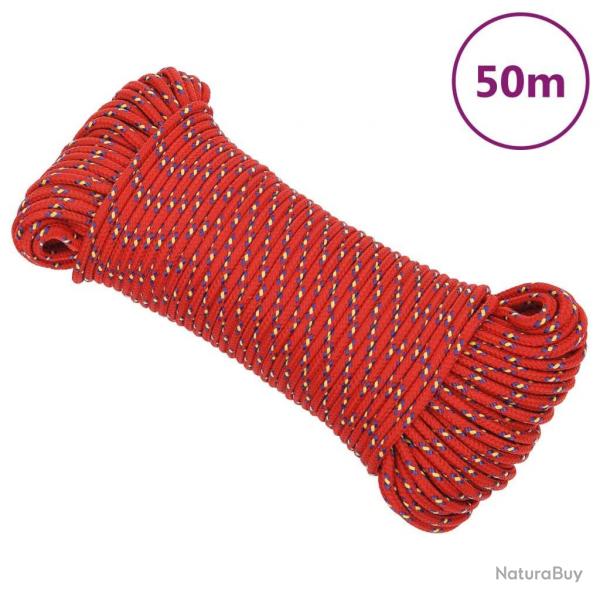 Corde de bateau Rouge 3 mm 50 m Polypropylne alsavelo