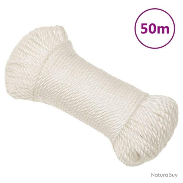 Corde de travail Blanc 6 mm 50 m polypropylne alsavelo