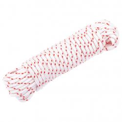 Cordon de démarrage à tirer blanc et rouge Ø4 mm 10 m nylon alsavelo