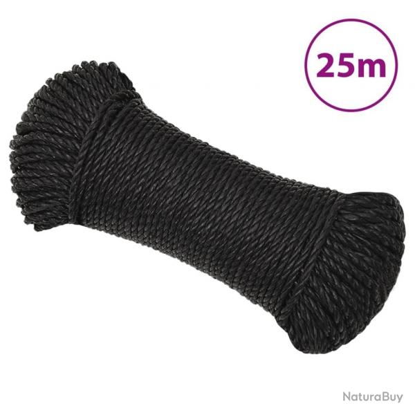 Corde de travail Noir 6 mm 25 m polypropylne alsavelo
