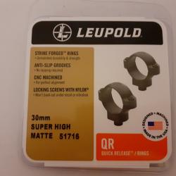 Colliers LEUPOLD QR diam 30 mm super haut mat