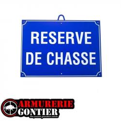 Panneau réserve de chasse bleu 28x20cm Januel
