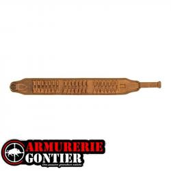 CARTOUCHIÈRES 21 BALLES CROUPON CIRÉ MARRON - COUNTRY SELLERIE