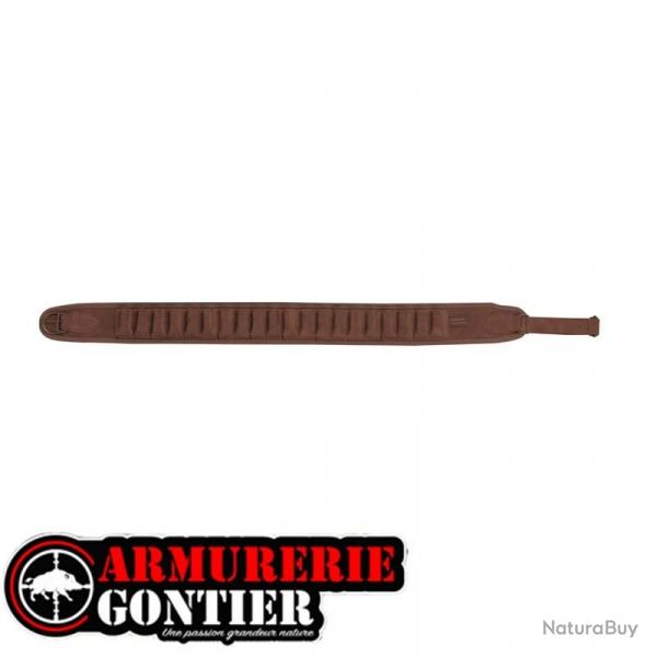 Cartouchire daim velours marron 20 tubes calibre 20 - COUNTRY SELLERIE