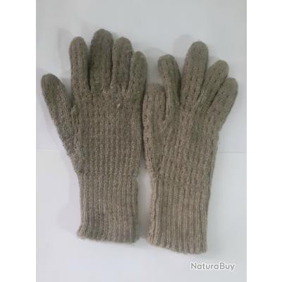 Paire De Gants Réglementaires Armée Française – Laine Et Cuir Paul Boye (stock Neuf Avec Défaut)