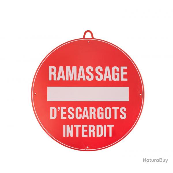 Ramassage d'escargot interdit diam 28 cm Rouge