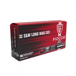 CARTOUCHES FIOCCHI CALIBRE .32 S&W Long WC 100 GRS 1 boite de 50 munitions
