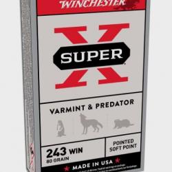 Munitions WINCHESTER cal.243win super x power point 80gr par 20