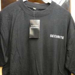 lot de 5  T. shirt noir "sécurité"  taille L