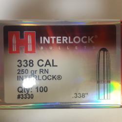 OGIVES HORNADY INTERLOCK CAL. 338 250GR RN