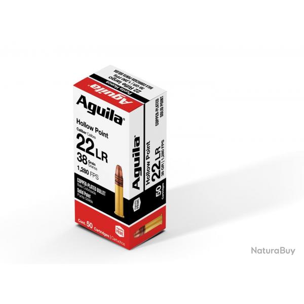 Cartouches Aguila Calibre 22 LR HV HP 38 Grains