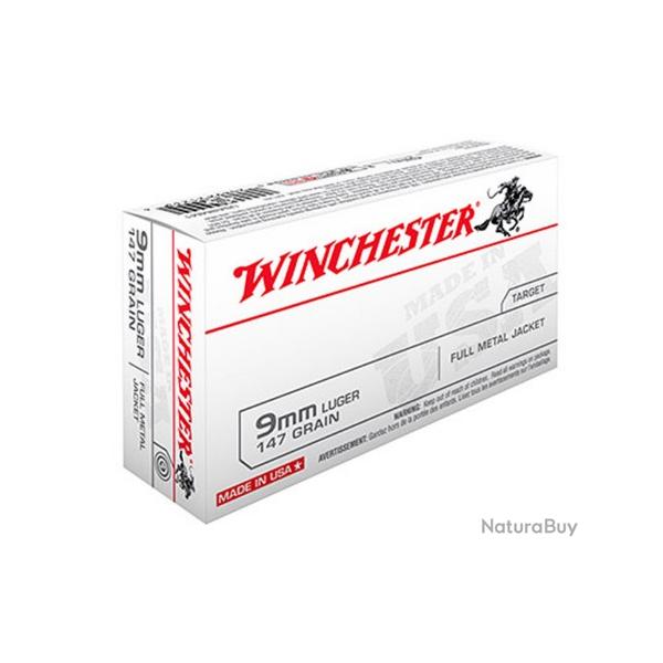 Munitions WINCHESTER cal.9mm luger super fmj 124gr par 50