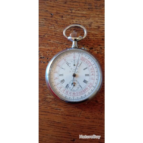 Montre gousset chronographe Le Chauffeur brevet Guinand 1900