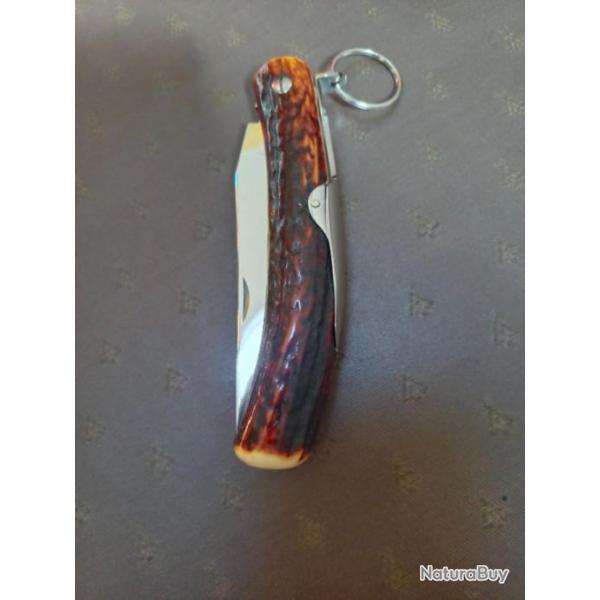 Couteau modle chasseur manche magnifique bois de cerf sambar