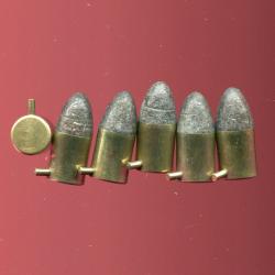 Lot de 6 cartouches 12 mm à Broche pour Revolver Lefaucheux - étui laiton