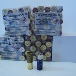 LOT DE CARTOUCHE CALIBRE 12  N° DE PLOMB 7