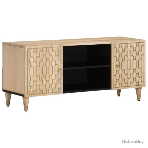 Meuble TV multimédia étagère télévision buffet téléviseur salle à manger salon chambre 100 x 35 x 40 cm Aggloméré blanc 02_0025481 - Maison