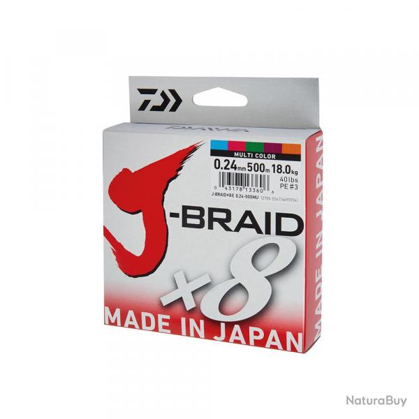 Tresse Daiwa J Braid X8 Chartreuse 300m 300m 22/100 Chartreuse 17kg