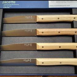 Opinel Set de 4 couteaux de table , Facette bois de frêne