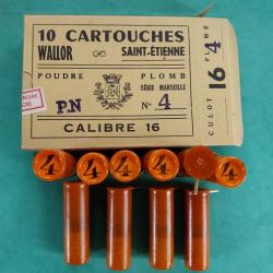 1 boîte de 10 cartouches à broche calibre 16 plomb de 4.