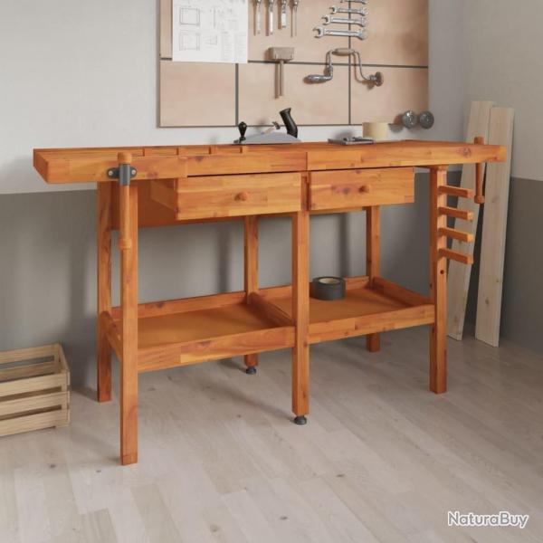 tabli avec tiroirs et taux 162x62x83 cm Bois massif d'acacia alsavelo