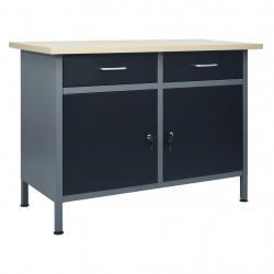 Établi Noir 120x60x85 cm Acier alsavelo