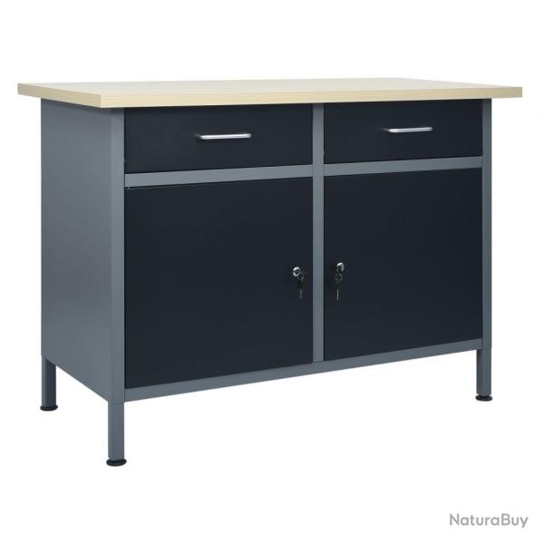 tabli Noir 120x60x85 cm Acier alsavelo