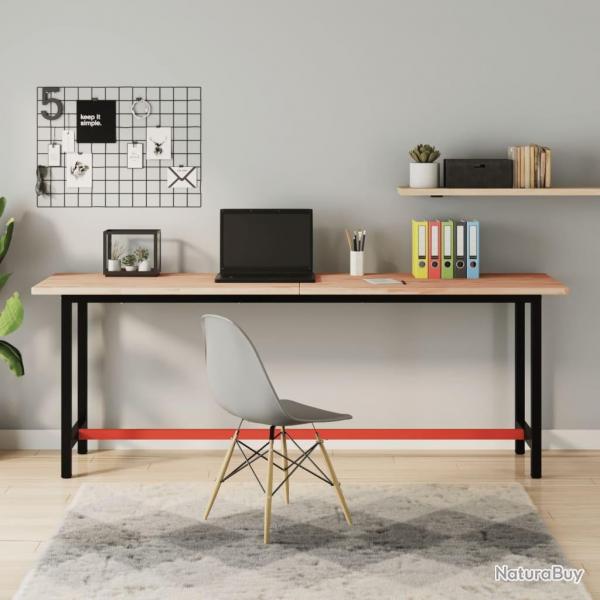 tabli 200x55x81,5 cm bois massif de htre et mtal alsavelo