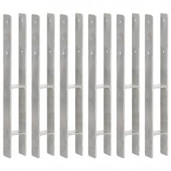Piquets de clôture 6 pcs Argenté 7x6x60 cm Acier galvanisé alsavelo