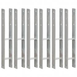 Piquets de clôture 6 pcs Argenté 8x6x60 cm Acier galvanisé alsavelo