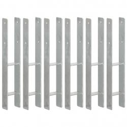 Piquets de clôture 6 pcs Argenté 9x6x60 cm Acier galvanisé alsavelo