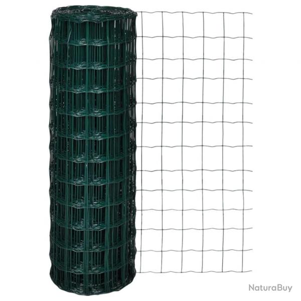 Clture euro Acier 25 x 1,2 m Vert alsavelo