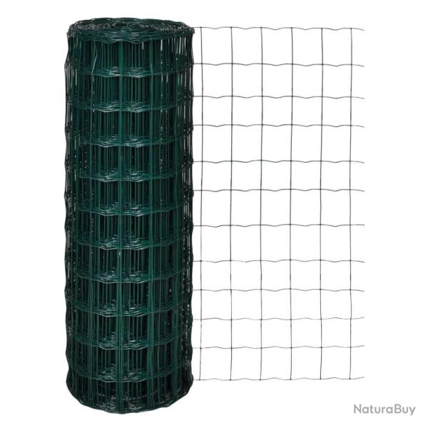 Clture Euro Acier 10 x 1,7 m Vert alsavelo