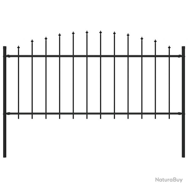 Clture de jardin  dessus en lance Acier (0,5-0,75)x1,7 m Noir alsavelo