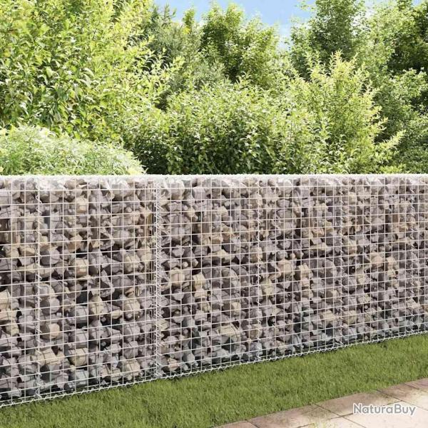 Mur  gabion avec couvercles Acier galvanis 200 x 20 x 85 cm alsavelo