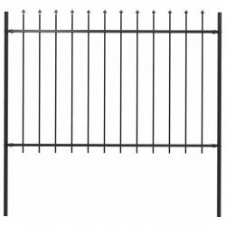 Clôture de jardin avec dessus en lance Acier 1,8 m Noir alsavelo